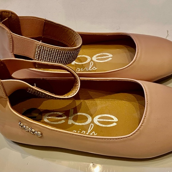 bebe Shoes Nwot Bebe Girls Pink Ballet Flat Dress Shoe W Rhinestone